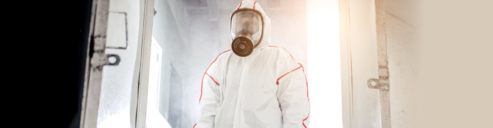 worker with protective suit