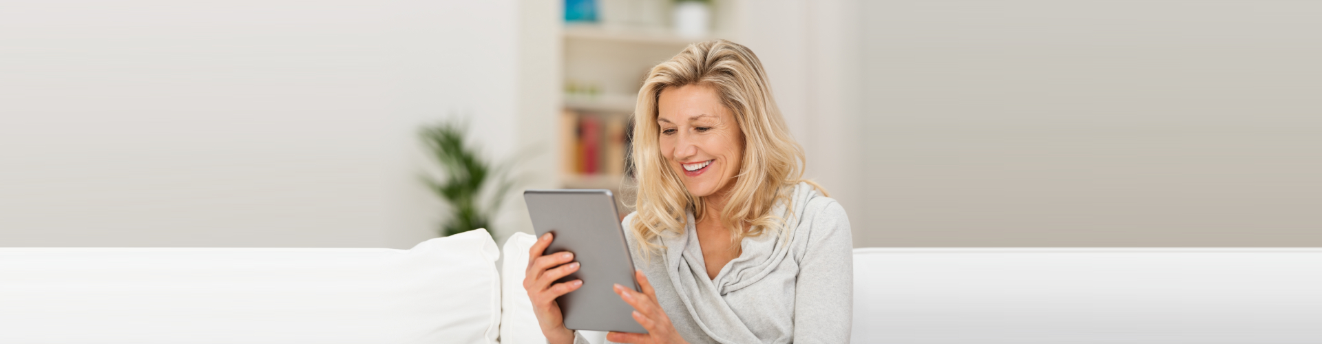 woman using her ipad